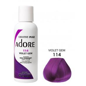 ADORE: SEMI PERMANENT HAIR COLOR DYE – VIOLET GEM 114 118ML