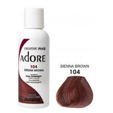 ADORE: SEMI PERMANENT HAIR COLOR DYE – SIENNA BROWN 104 118ML